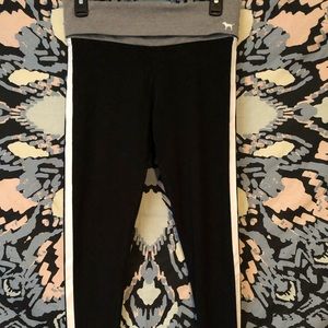 Pink Victoria Secret black yoga leggings (size S)